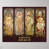 Alphonse Mucha, The Times of the Day Poster (Voorkant)