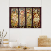 Alphonse Mucha, The Times of the Day Poster (Keuken)