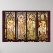 Alphonse Mucha, The Times of the Day Poster (Voorkant)