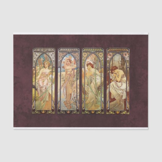 Alphonse Mucha, The Times of the Day Tissuepapier (Voorkant)