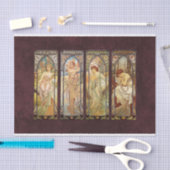 Alphonse Mucha, The Times of the Day Tissuepapier (Craft)