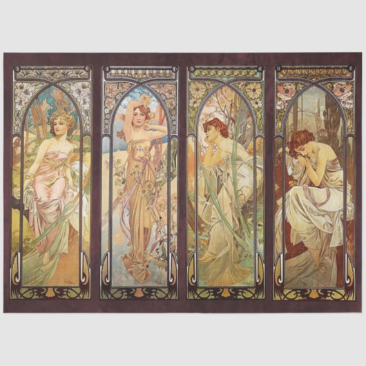 Alphonse Mucha, The Times of the Day Tissuepapier (Voorkant)