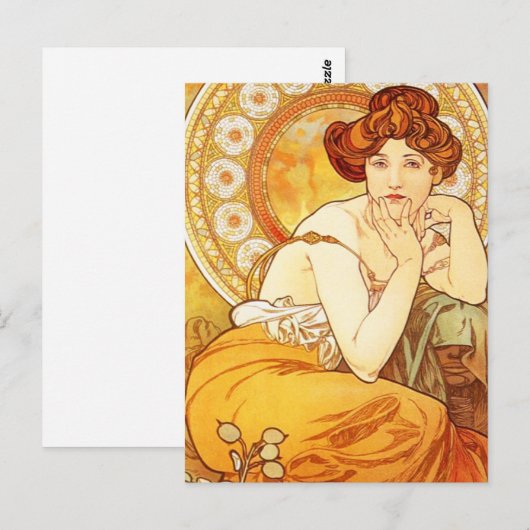 Alphonse Mucha Topaz Briefkaart (Voorkant / Achterkant)
