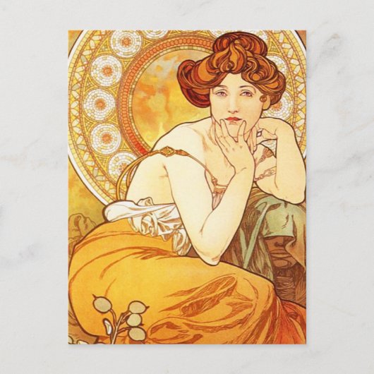 Alphonse Mucha Topaz Briefkaart (Voorkant)