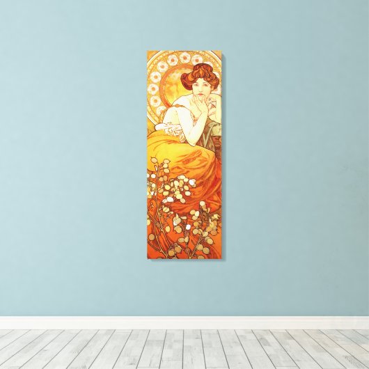 Alphonse Mucha Topaz Canvas Poster (Insitu (Houten vloer))