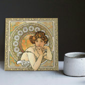 Alphonse Mucha Topaz Gold Art  Tegeltje