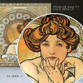 Alphonse Mucha Topaz Gold Art  Tegeltje
