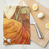 Alphonse Mucha Topaz Kitchen Towel Theedoek (Quarter Fold)