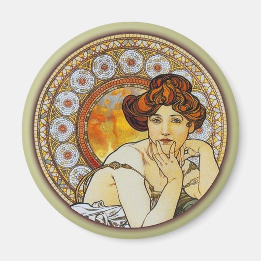Alphonse Mucha - Topaz Magneet (Voorkant)