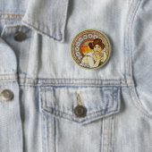Alphonse Mucha - Topaz Ronde Button 5,7 Cm (In situ)