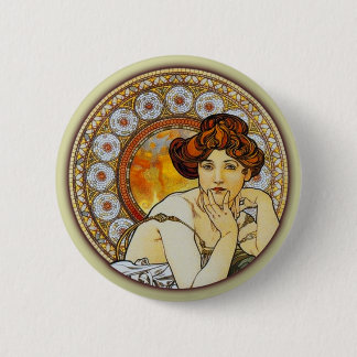 Alphonse Mucha - Topaz Ronde Button 5,7 Cm