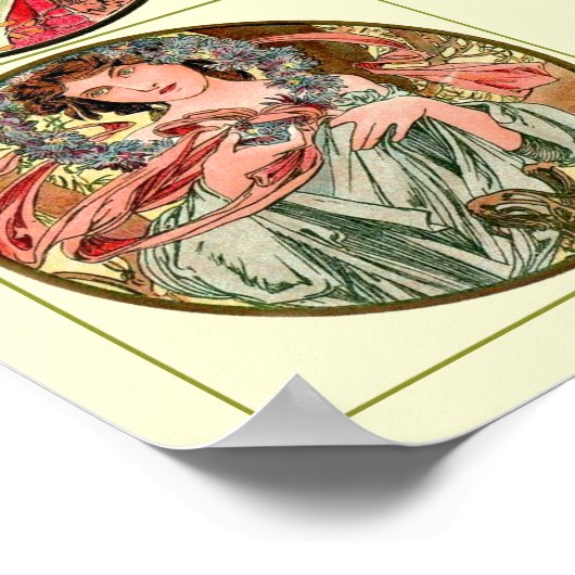 Alphonse Mucha twaalf maanden van het jaar Poster (Hoek)