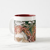 Alphonse Mucha Tweekleurige Koffiemok (Voorkant links)