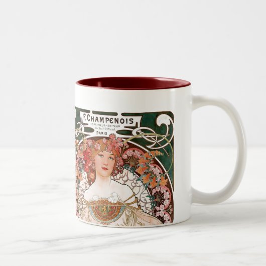 Alphonse Mucha Tweekleurige Koffiemok (Rechts)