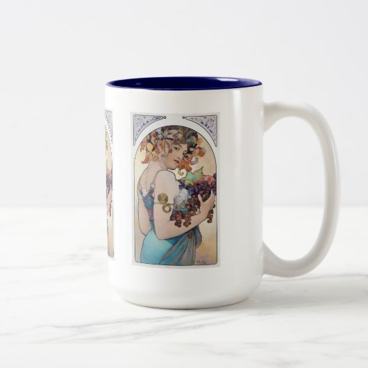 Alphonse Mucha Tweekleurige Koffiemok (Rechts)
