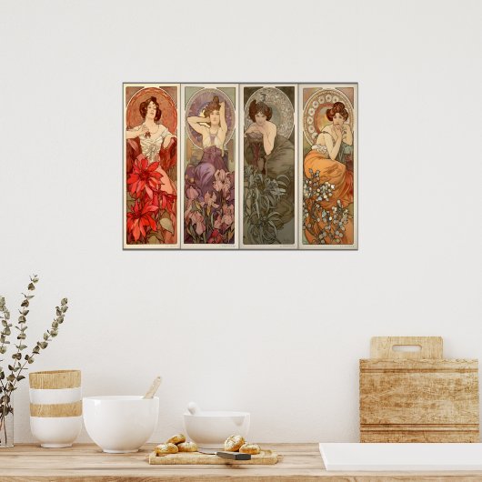 Alphonse Mucha, Vier Edelstenen Poster (Keuken)