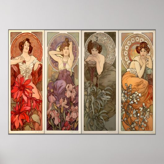 Alphonse Mucha, Vier Edelstenen Poster (Voorkant)