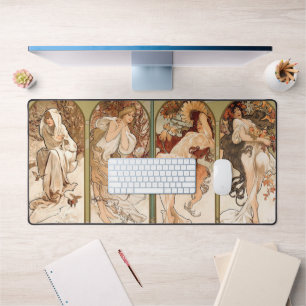 Alphonse Mucha Vier Seizoenen 1897 Art Nouveau Pan Bureaumat