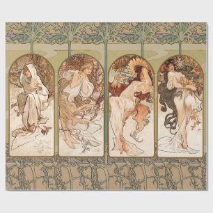 Alphonse Mucha Vier Seizoenen 1897 Art Nouveau Pan Cadeaupapier