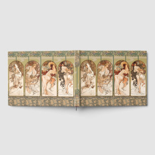 Alphonse Mucha Vier Seizoenen 1897 Art Nouveau Pan Gastenboek