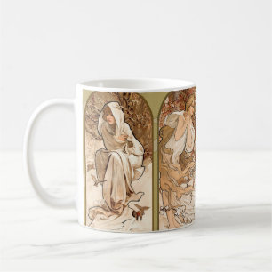 Alphonse Mucha Vier Seizoenen 1897 Art Nouveau Pan Koffiemok