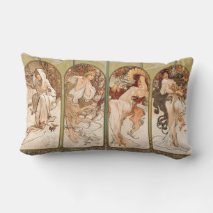 Alphonse Mucha Vier Seizoenen 1897 Art Nouveau Pan Kussen