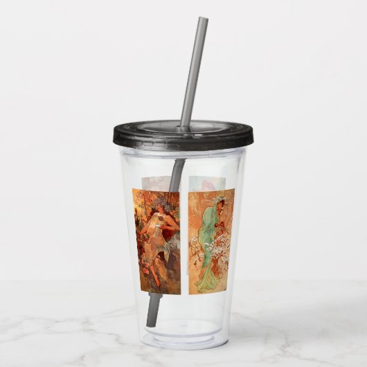 Alphonse Mucha, Vier seizoenen Acryl Drinkbeker (Achterkant)