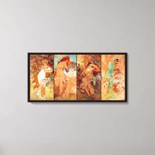 Alphonse Mucha, Vier Seizoenen Canvas Afdruk