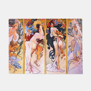 Alphonse Mucha - Vier seizoenen Deurmat