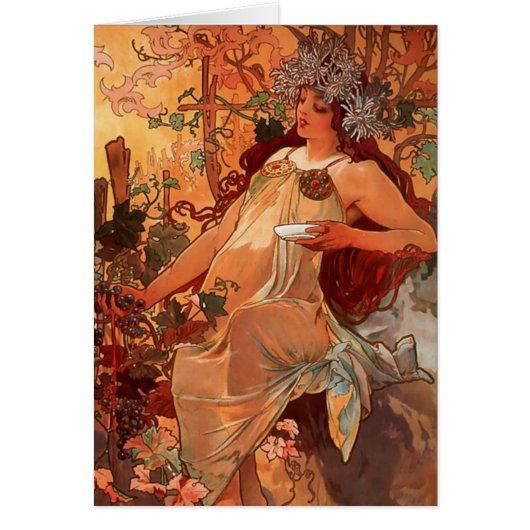 Alphonse Mucha, Vier seizoenen, herfst (Voorkant)