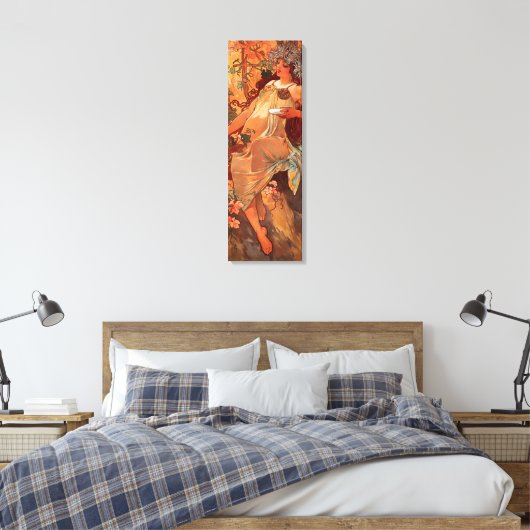 Alphonse Mucha, Vier seizoenen, herfst Canvas Afdruk (Insitu (Slaapkamer))