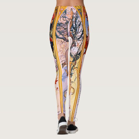 Alphonse Mucha - Vier seizoenen Leggings (Achterkant)