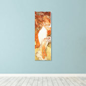 Alphonse Mucha, Vier seizoenen, Lente Canvas Afdruk (Insitu (Houten vloer))