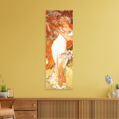 Alphonse Mucha, Vier seizoenen, Lente Canvas Afdruk (Insitu (Woonkamer))
