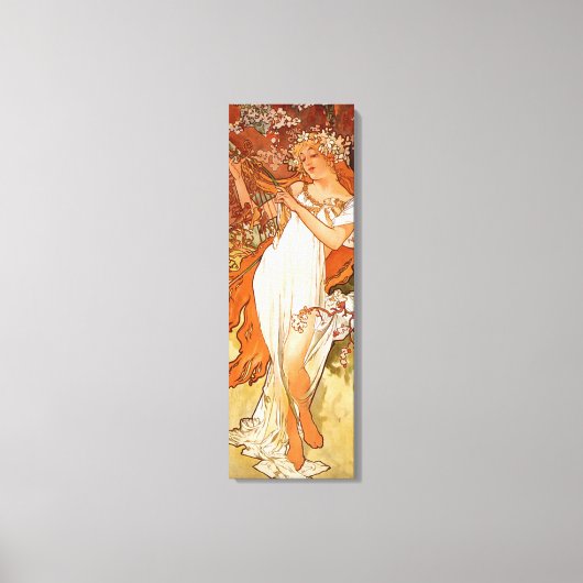Alphonse Mucha, Vier seizoenen, Lente Canvas Afdruk (Voorkant)