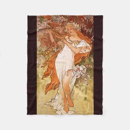 Alphonse Mucha, Vier seizoenen, Lente Fleece Deken (Voorkant)