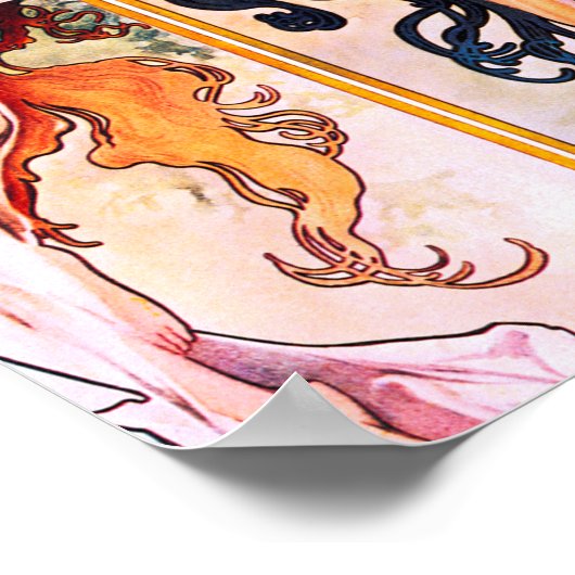 Alphonse Mucha - Vier seizoenen Poster (Hoek)