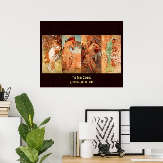 Alphonse Mucha, Vier seizoenen Poster (Thuiskantoor)