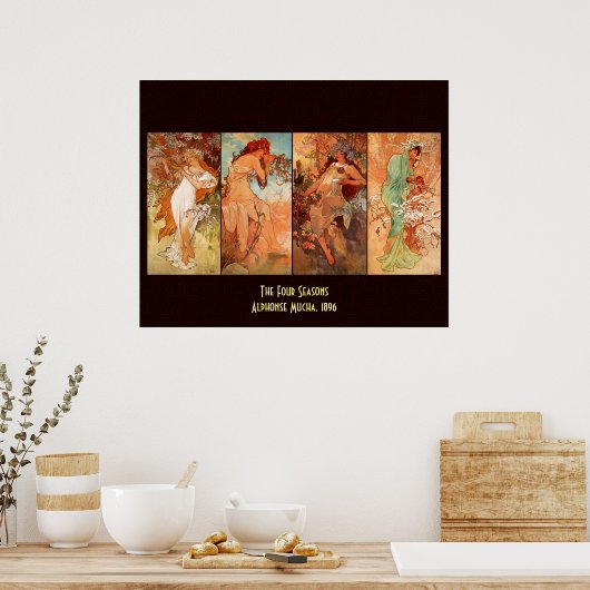Alphonse Mucha, Vier seizoenen Poster (Keuken)