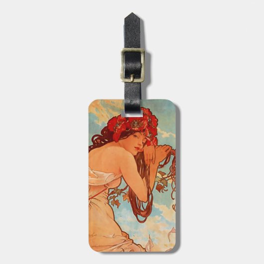 Alphonse Mucha, Vier seizoenen, zomer Bagagelabel (Voorkant verticaal)