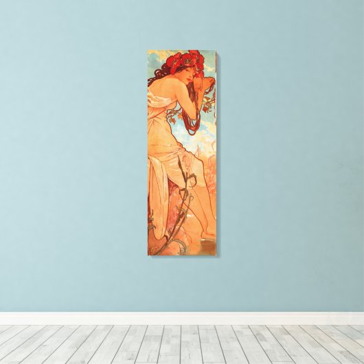 Alphonse Mucha, Vier seizoenen, zomer Canvas Afdruk (Insitu (Houten vloer))