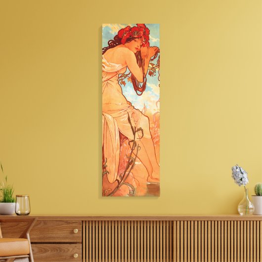 Alphonse Mucha, Vier seizoenen, zomer Canvas Afdruk (Insitu (Woonkamer))