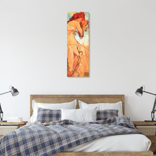 Alphonse Mucha, Vier seizoenen, zomer Canvas Afdruk (Insitu (Slaapkamer))