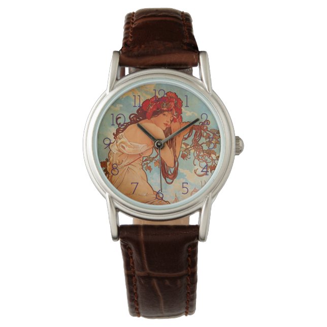 Alphonse Mucha, Vier seizoenen, zomer Horloge (Voorkant)