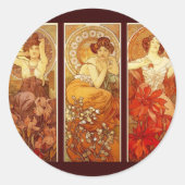 Alphonse Mucha Vierkante Sticker (Voorkant)