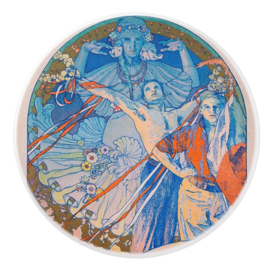 Alphonse Mucha voor Sokol Festival (1926) Keramische Knop (Voorkant)