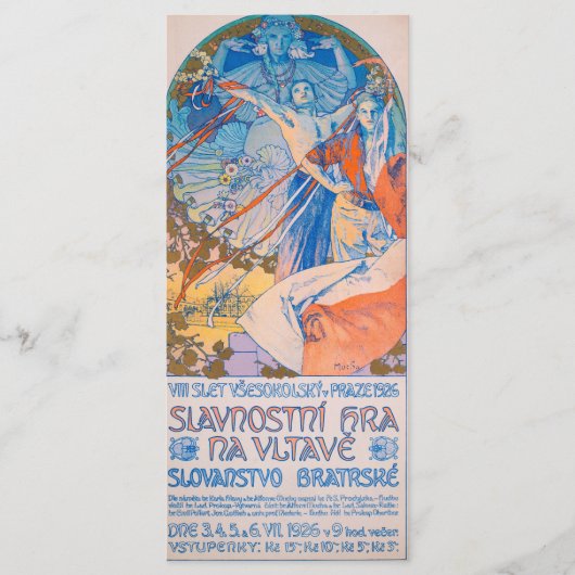 Alphonse Mucha voor Sokol Festival (1926) Menu (Voorkant)