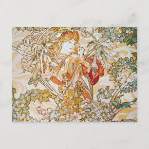 Alphonse Mucha - Vrouw met Daisy Briefkaart