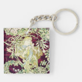  Alphonse Mucha, Vrouw met Daisy Sleutelhanger (Achterkant)