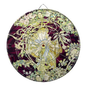 Alphonse Mucha Vrouw met Madelief Art Nouveau Kuns Dartbord